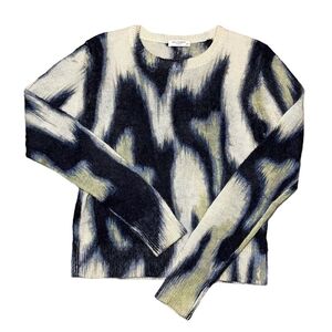 Equipment Black and Cream Patterned Crewneck Sweater